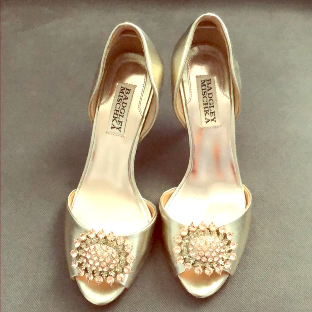 Gold Badgley Mischka shoes